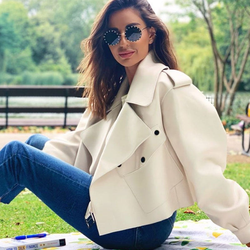 R&B | Kurzes Damenjackett - Eine Lässige Lederjacke für Damen
