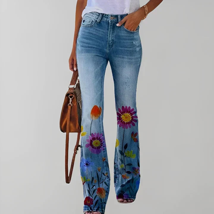 R&B | Gerade jeans mit blumendruck