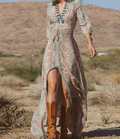 Langes Maxikleid im Vintage-Look