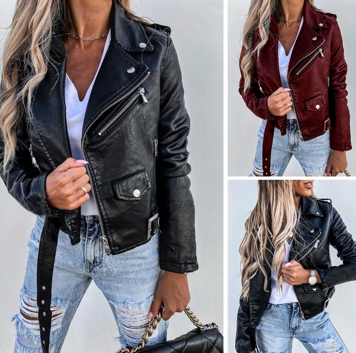 jacke mit Moto-Reißverschluss