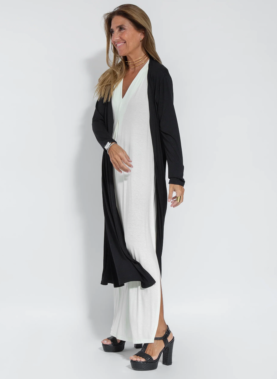 R&B | Set mit Langem, Schlank Machendem Kleid und Weste