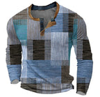 R&B | Patchwork Strickpullover - Moderner Henley-Stil für Herbst & Winter