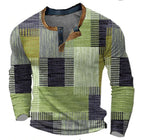 R&B | Patchwork Strickpullover - Moderner Henley-Stil für Herbst & Winter
