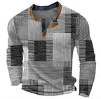 R&B | Patchwork Strickpullover - Moderner Henley-Stil für Herbst & Winter