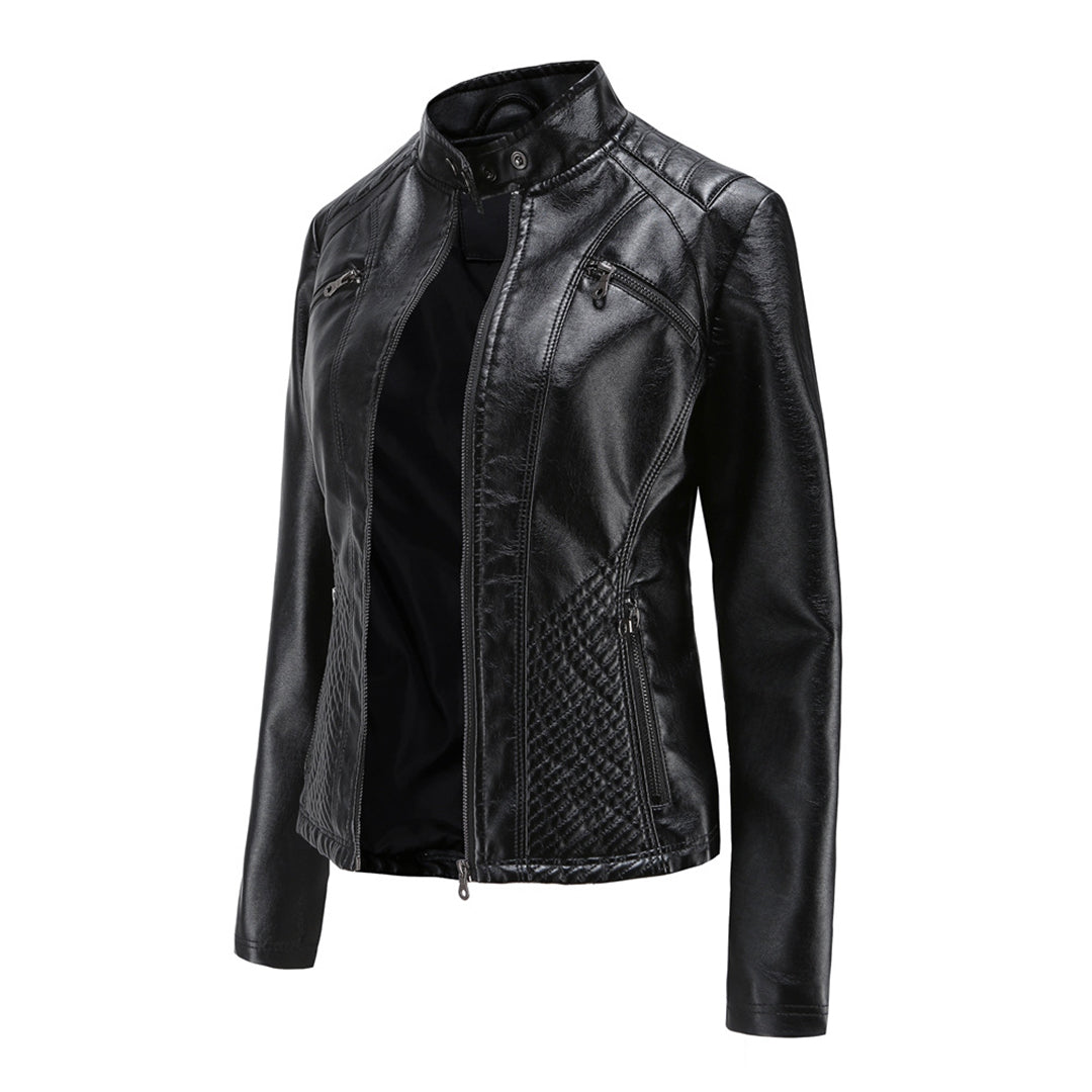 Heidi-Mode | Lederjacke für Damen - Modische Jacke mit Reißverschluss
