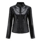 R&B | Klassische Lederjacke Mit Reißverschlussdesign