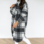 R&B | lange Winterjacke Damen - stylische Jacke mit Knöpfen