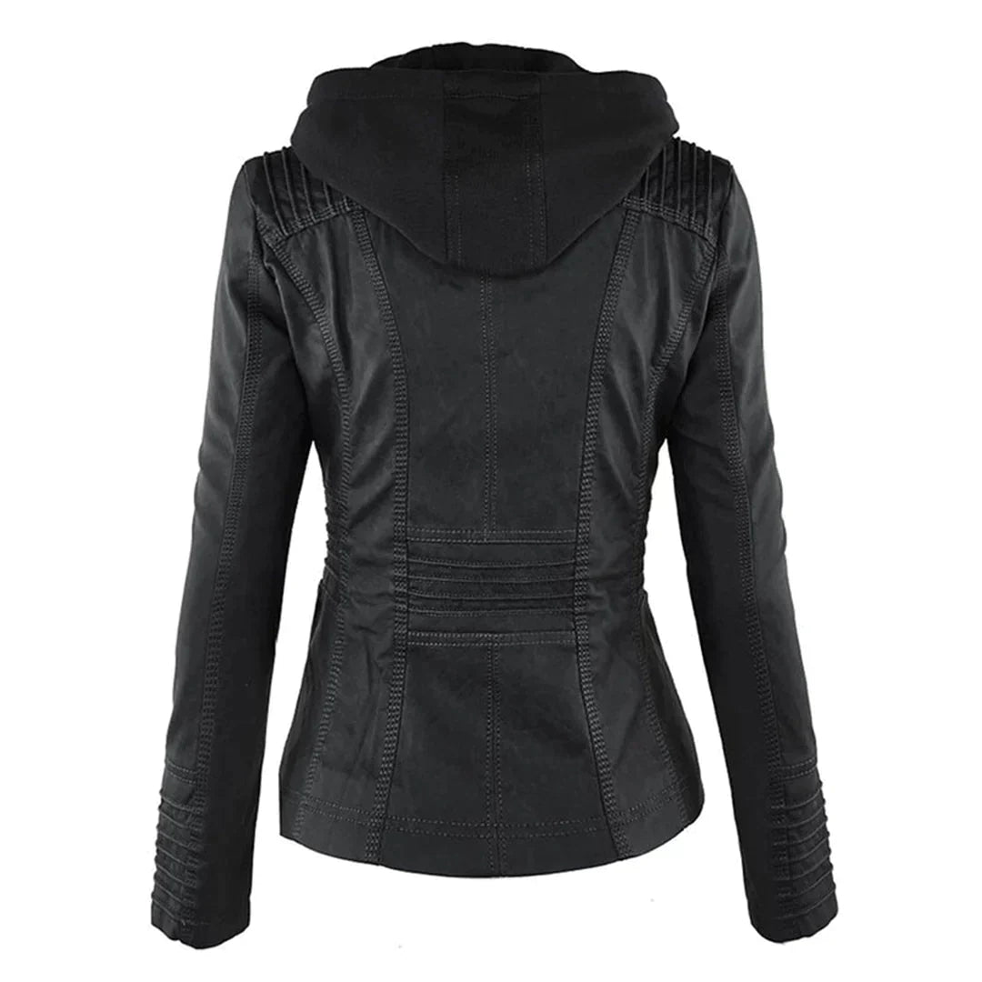 R&B | Elegantes Motorradjacke mit Kapuze Aus Hochwertigem Leder