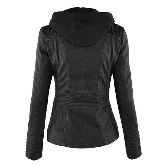 R&B | Elegantes Motorradjacke mit Kapuze Aus Hochwertigem Leder