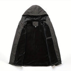 R&B | Herren Bequemer Schwarzer Windbreaker - Warmfutter Detail