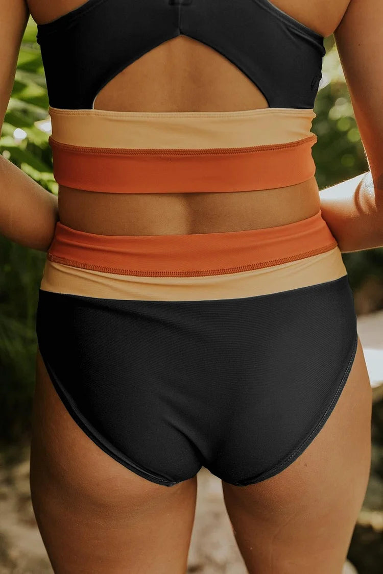 R&B | Colorblock Cut Back Bikini Set