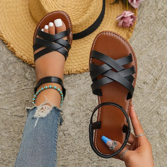 R&B | Sommer Römische Sandalen für Frauen mit Offener Zehe, Rutschfest und Elegant