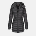 R&B | Pufferjacke Slim Fit Oberschenkel Länge mit Kapuze