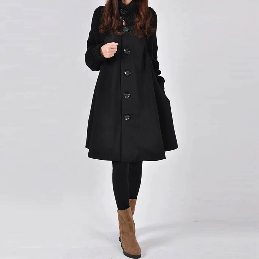 R&B | Eleganter Schwarzer Mantel für Damen