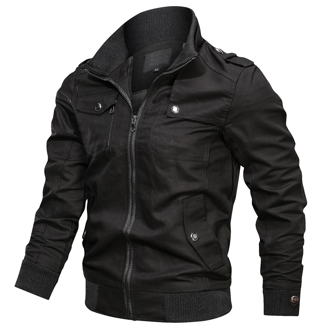 R&B | Bomberjacke Normale Passform Bomberdesign mit Rippkragen und Epauletten Mehrere Taschen