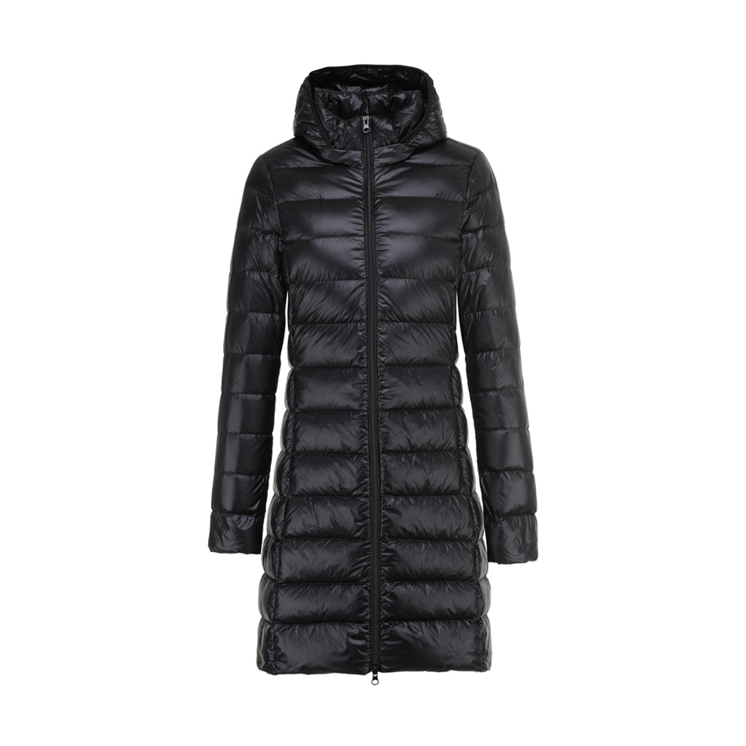 R&B | Steppjacke mit Kapuze für Damen - Lang