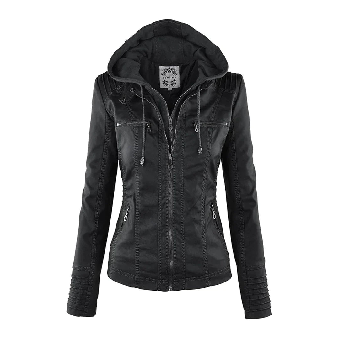 R&B | Elegantes Motorradjacke mit Kapuze Aus Hochwertigem Leder