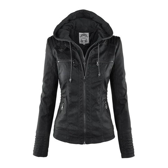 R&B | Elegantes Motorradjacke mit Kapuze Aus Hochwertigem Leder