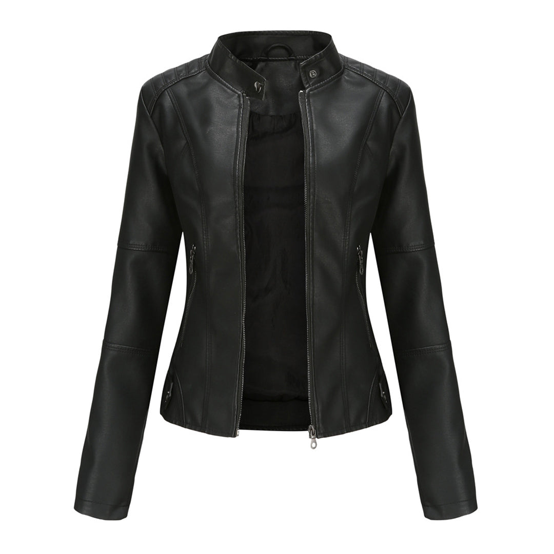 R&B | Frauen Kragenlose Bikerjacke