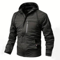 R&B | Herren Bequemer Schwarzer Windbreaker - Warmfutter Detail