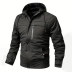 R&B | Herren Bequemer Schwarzer Windbreaker - Warmfutter Detail