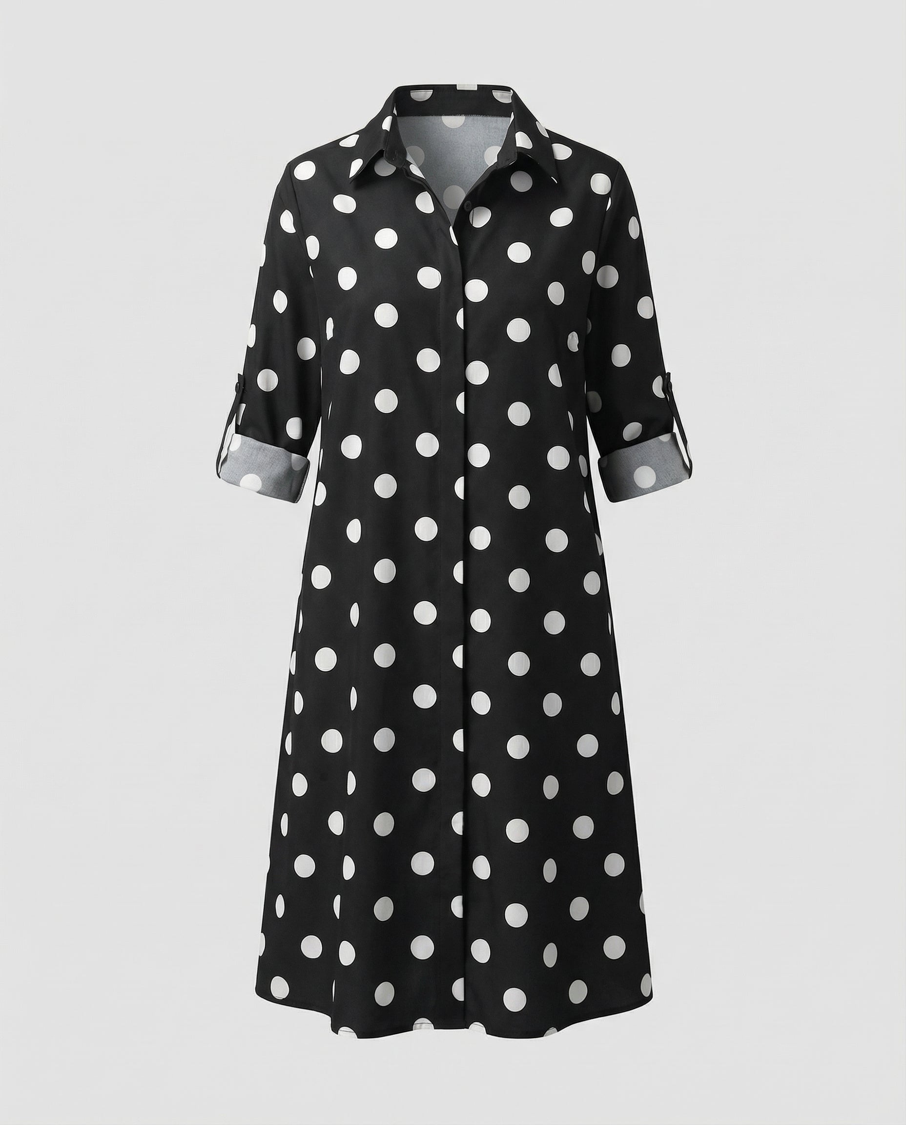 Kleid mit Eleganten langen Ärmeln.