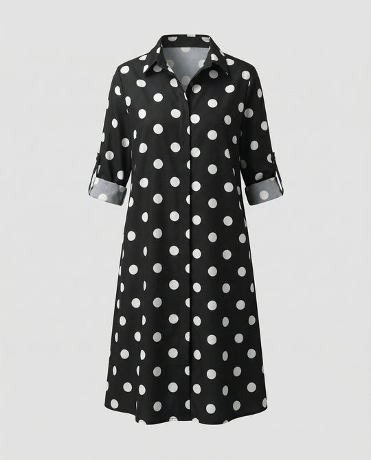 Kleid mit Eleganten langen Ärmeln.