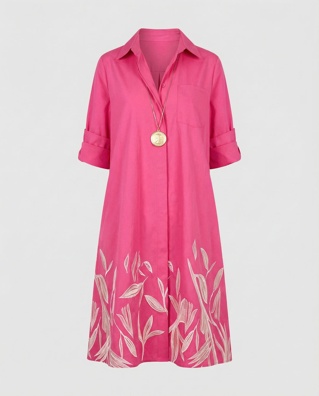 Kleid mit Eleganten langen Ärmeln.