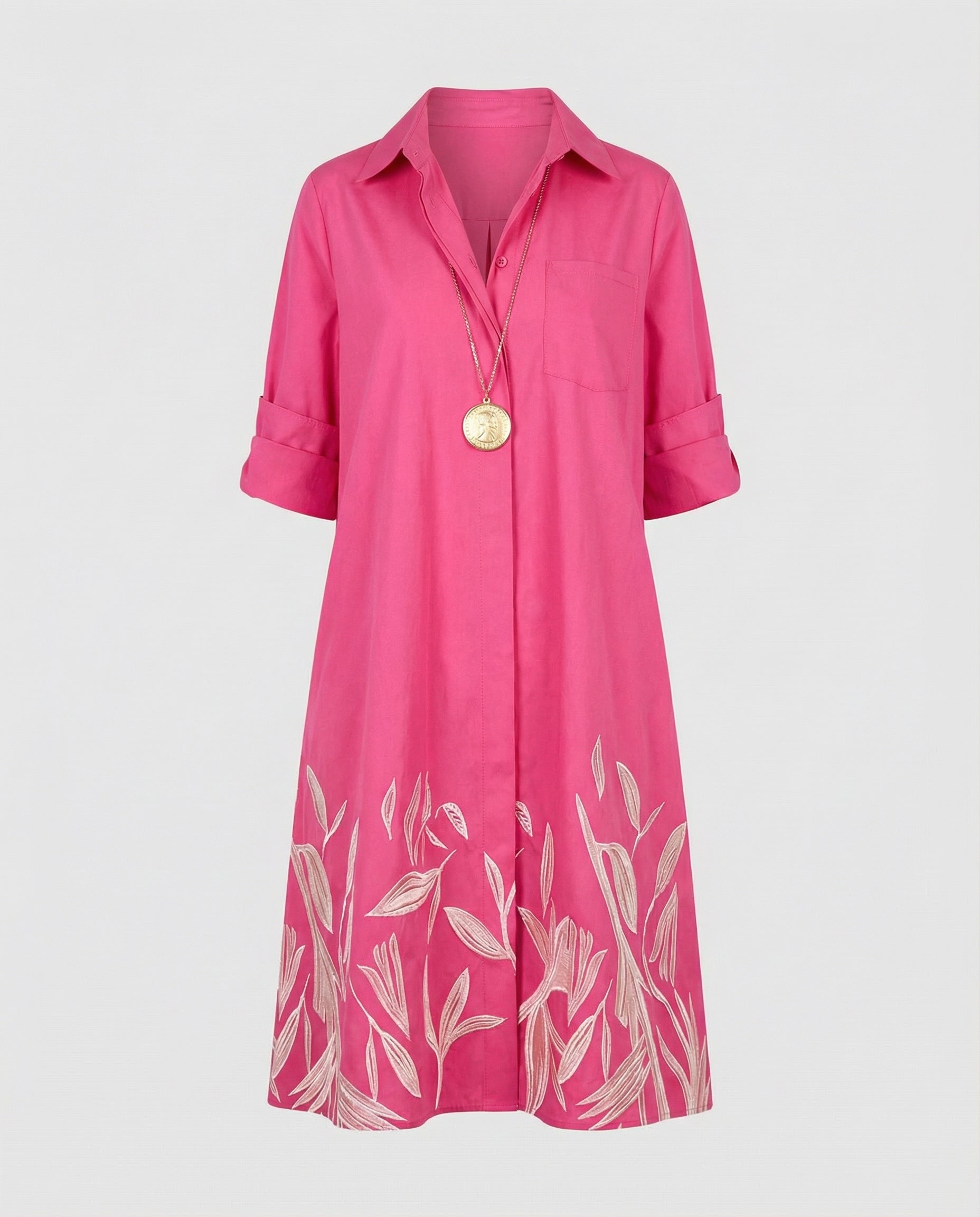 Kleid mit Eleganten langen Ärmeln.