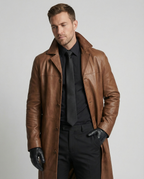 Herren Kunstleder Wintermantel mit Warmem Futter & Winddicht | R&B