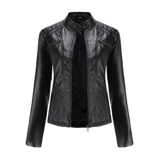 R&B | Klassische Lederjacke Mit Reißverschlussdesign