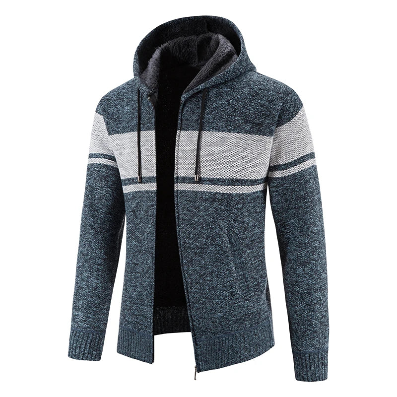 R&B - Lässige Herbst Strickjacke mit Kapuze für Männer