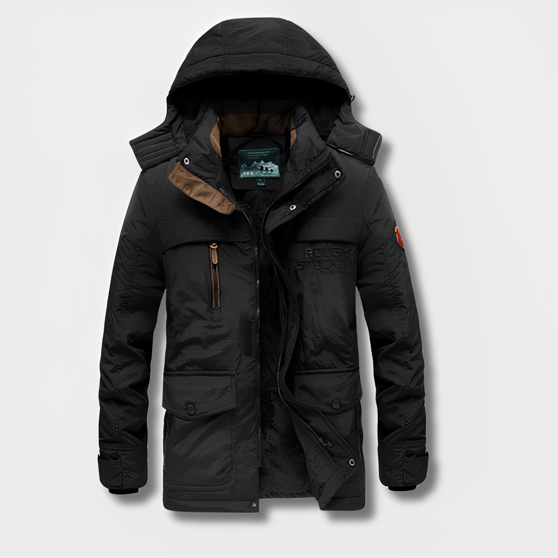 R&B | Militärisch inspirierte Winterjacke mit Kapuze