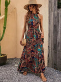 R&B | Damen Retro Maxi Halterneck & Vintage-inspiriert