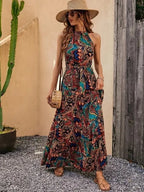 R&B | Damen Retro Maxi Halterneck & Vintage-inspiriert