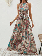 R&B | Damen Retro Maxi Halterneck & Vintage-inspiriert