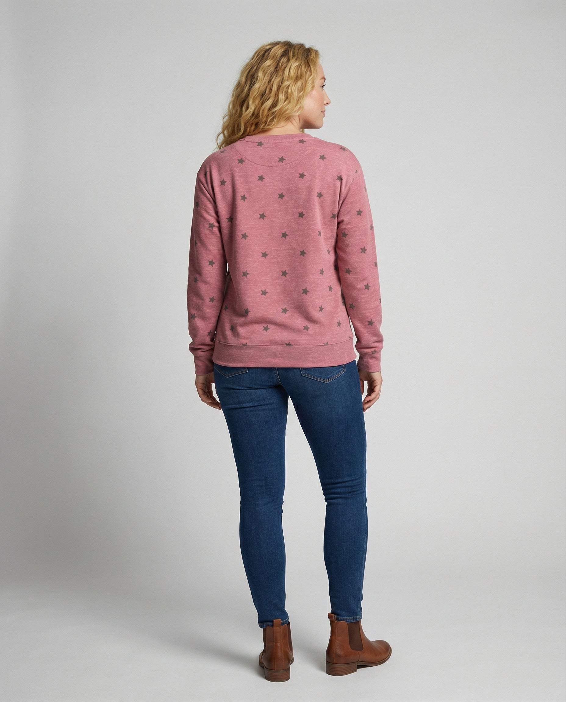 R&B | Lässiges Sweatshirt mit Sternmuster Langärmeliges Design Weich und Bequem