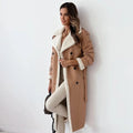 R&B | trenchcoat - warmer Damenmantel mit Shearlingakzenten