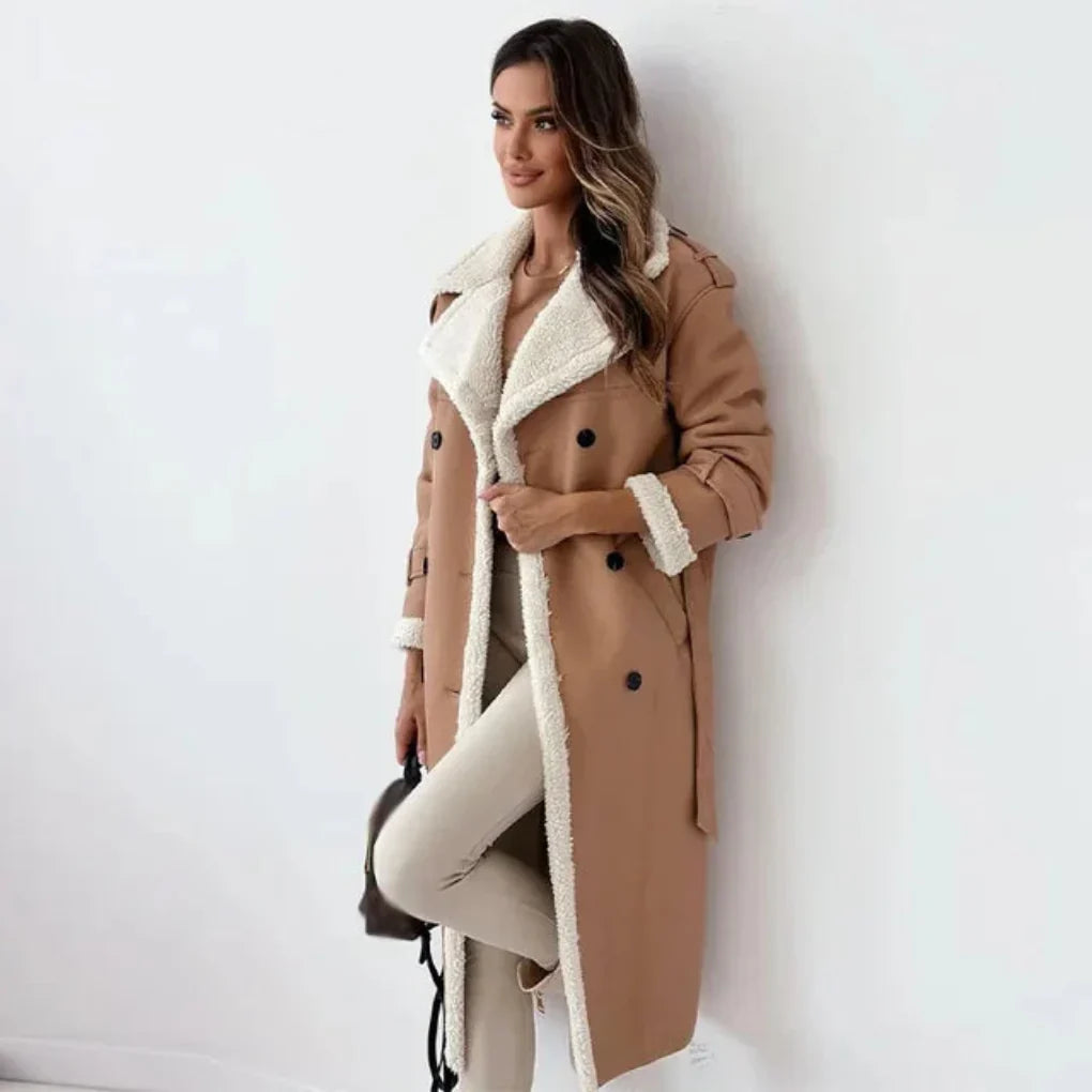 R&B | Knopfverschluss Langer Mantel