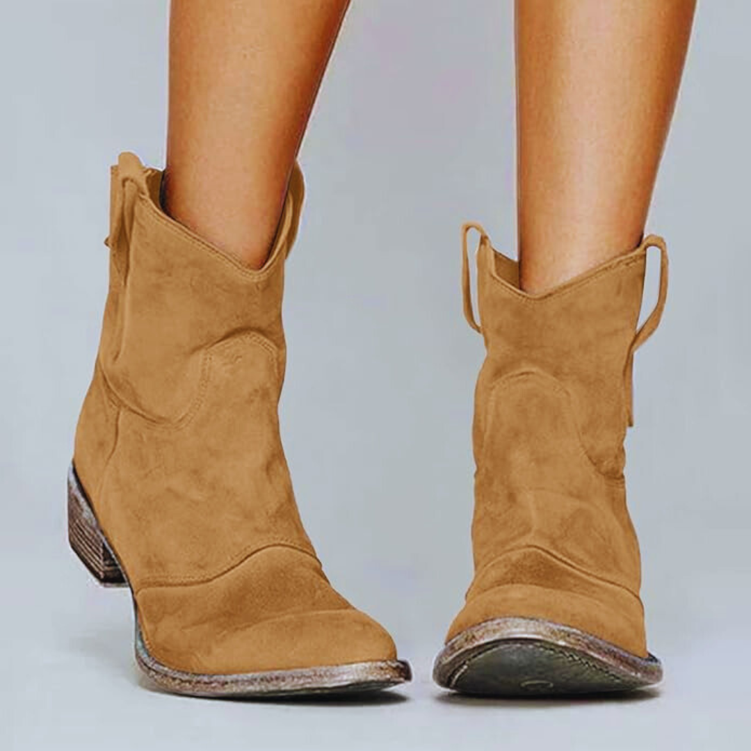 R&B | Vintage-Leder-Spitzen-Stiefeletten