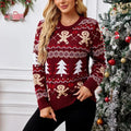 R&B | Weihnachts Pullover für Frauen Fake Weihnachts Pullover mit Rundhalsausschnitt
