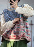 Damen Woll Strickjacke mit übergroßem Druck & Gemütlichem Design | R&B