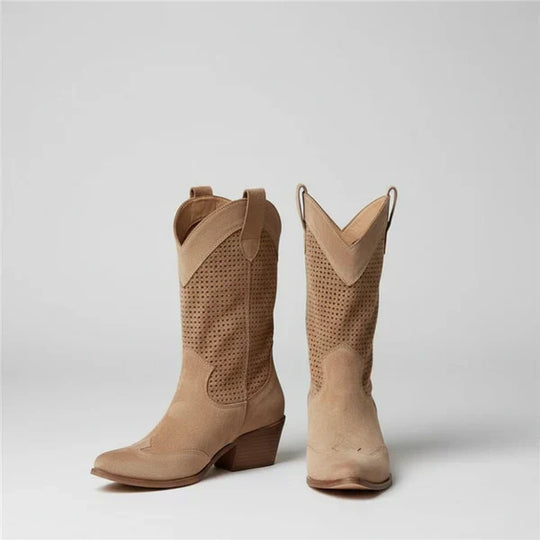 Mit Perforation Und WesternAbsatz Damen R&B