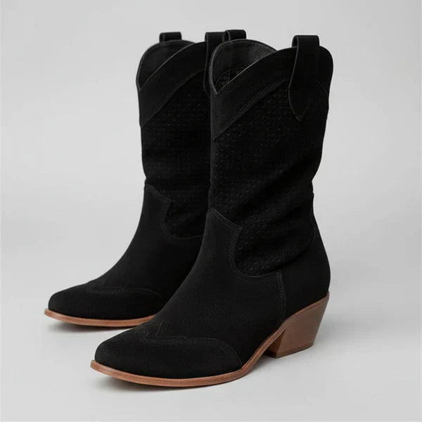 Mit Perforation Und WesternAbsatz Damen R&B