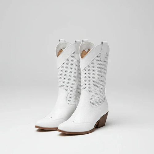 Mit Perforation Und WesternAbsatz Damen R&B