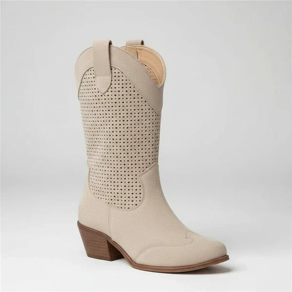 Mit Perforation Und WesternAbsatz Damen R&B