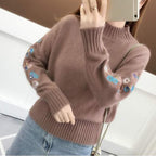 R&B | Strickpullover mit floraler Stickerei