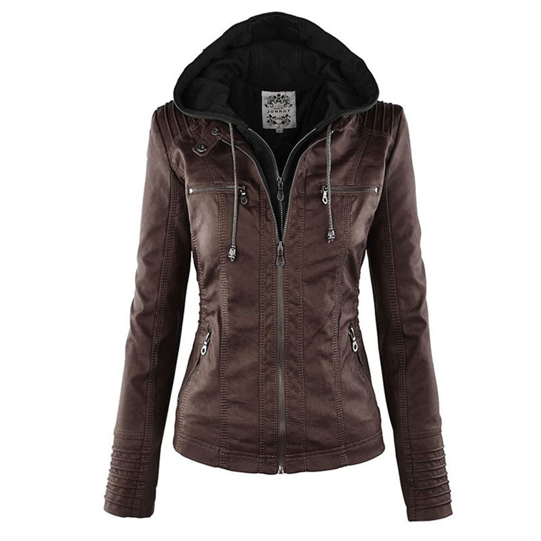 R&B | Jacke mit Kapuze Pu-leder Zeitlos, Funktional