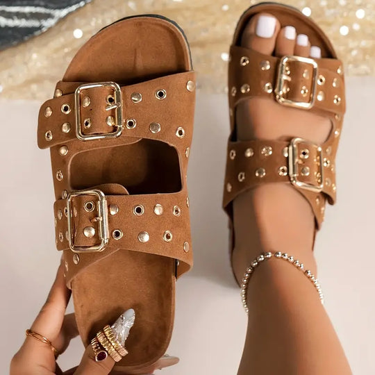 R&B | Damen Sandalen mit Doppeltem Riemen und Schnalle