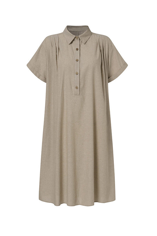 R&B | Knopf Unten Baumwoll Strandkleid